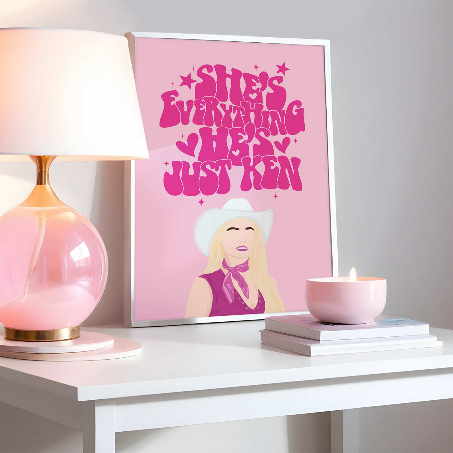She's everything, he's just Ken Pink Print