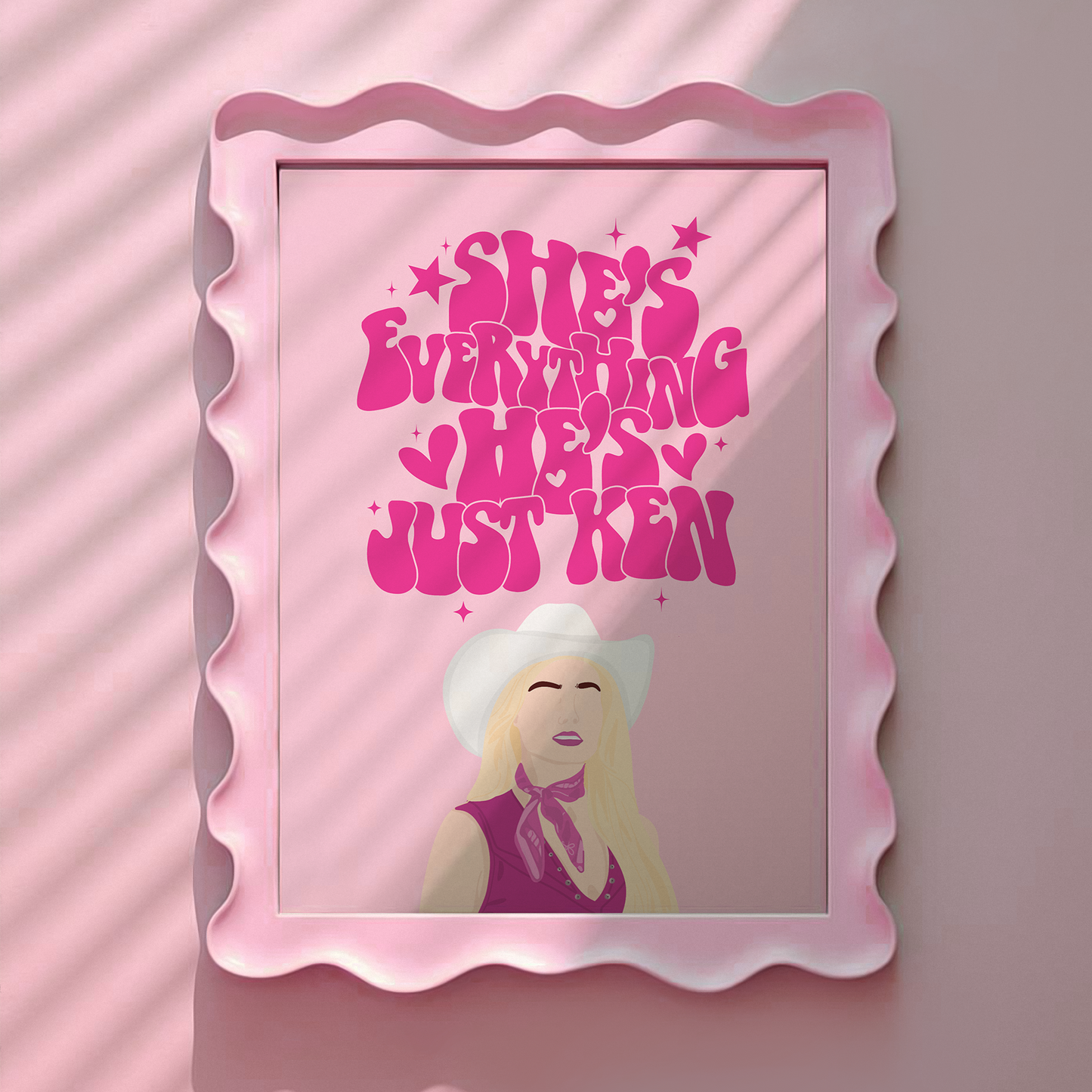 She's everything, he's just Ken Pink Print