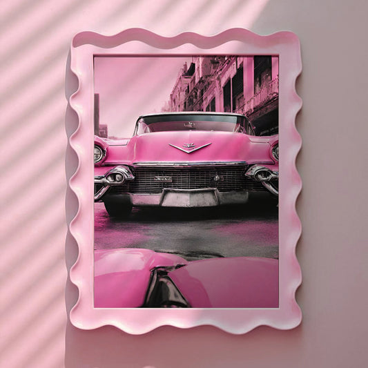 Retro Pink Car Print