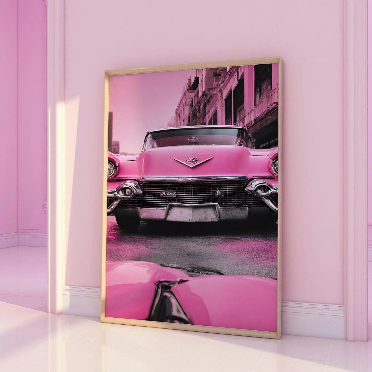 Retro Pink Car Print