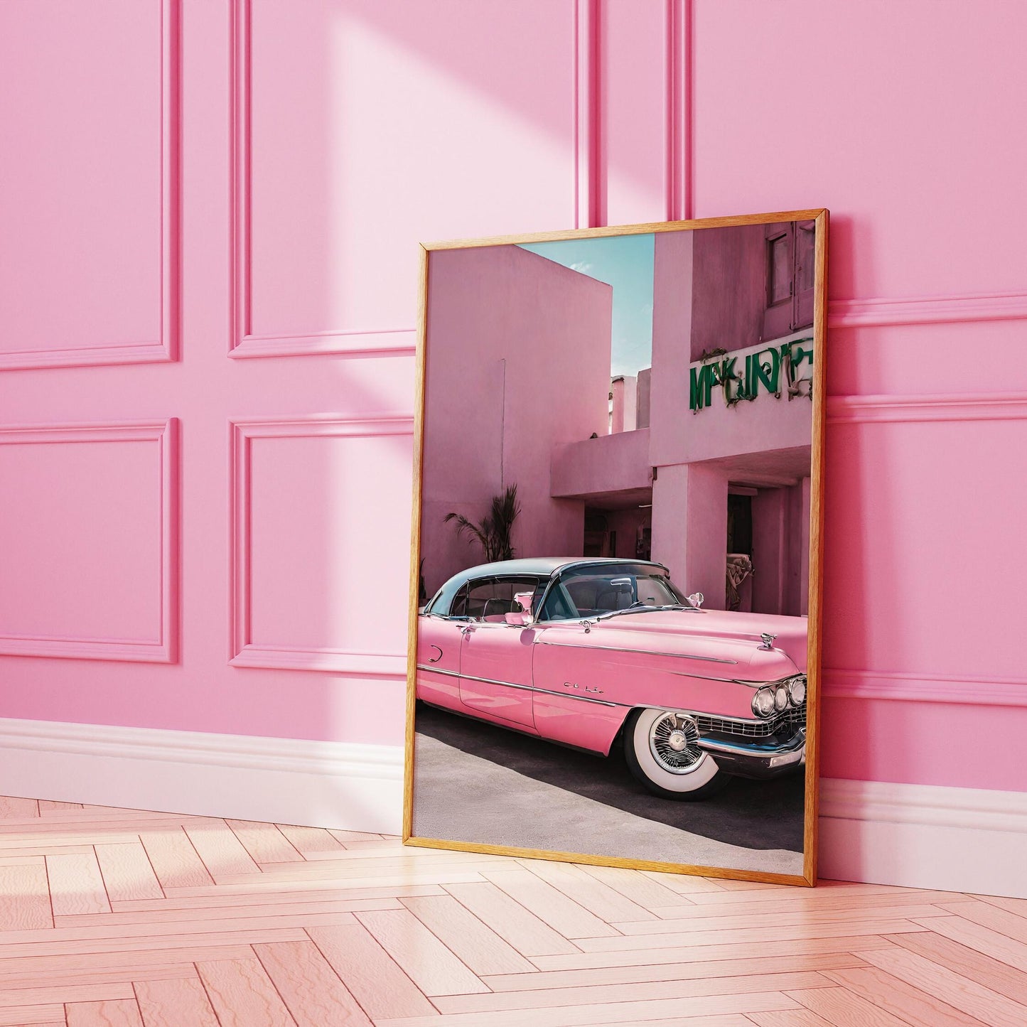Retro Pink Car Pink Print