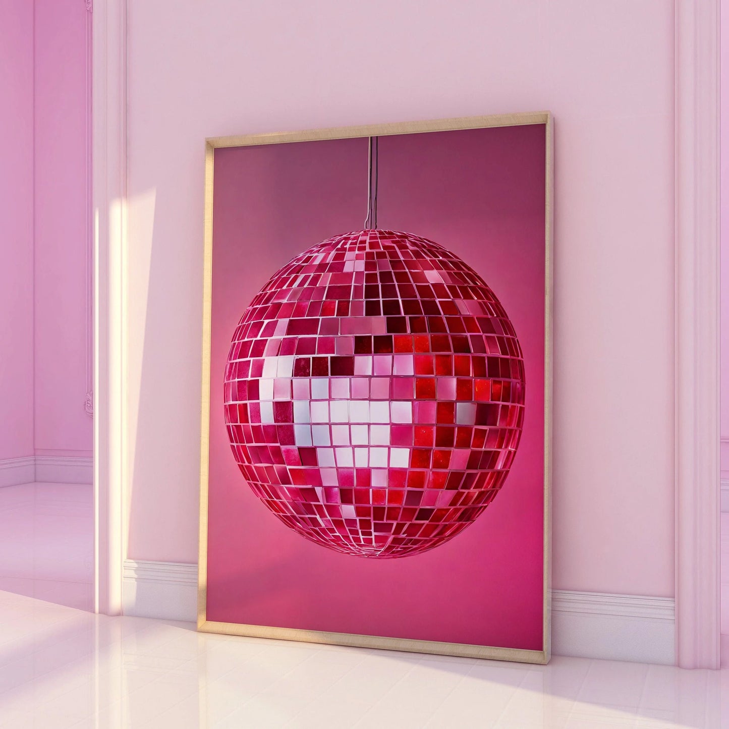 Pink Disco Ball Print