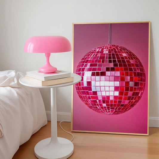 Pink Disco Ball Print