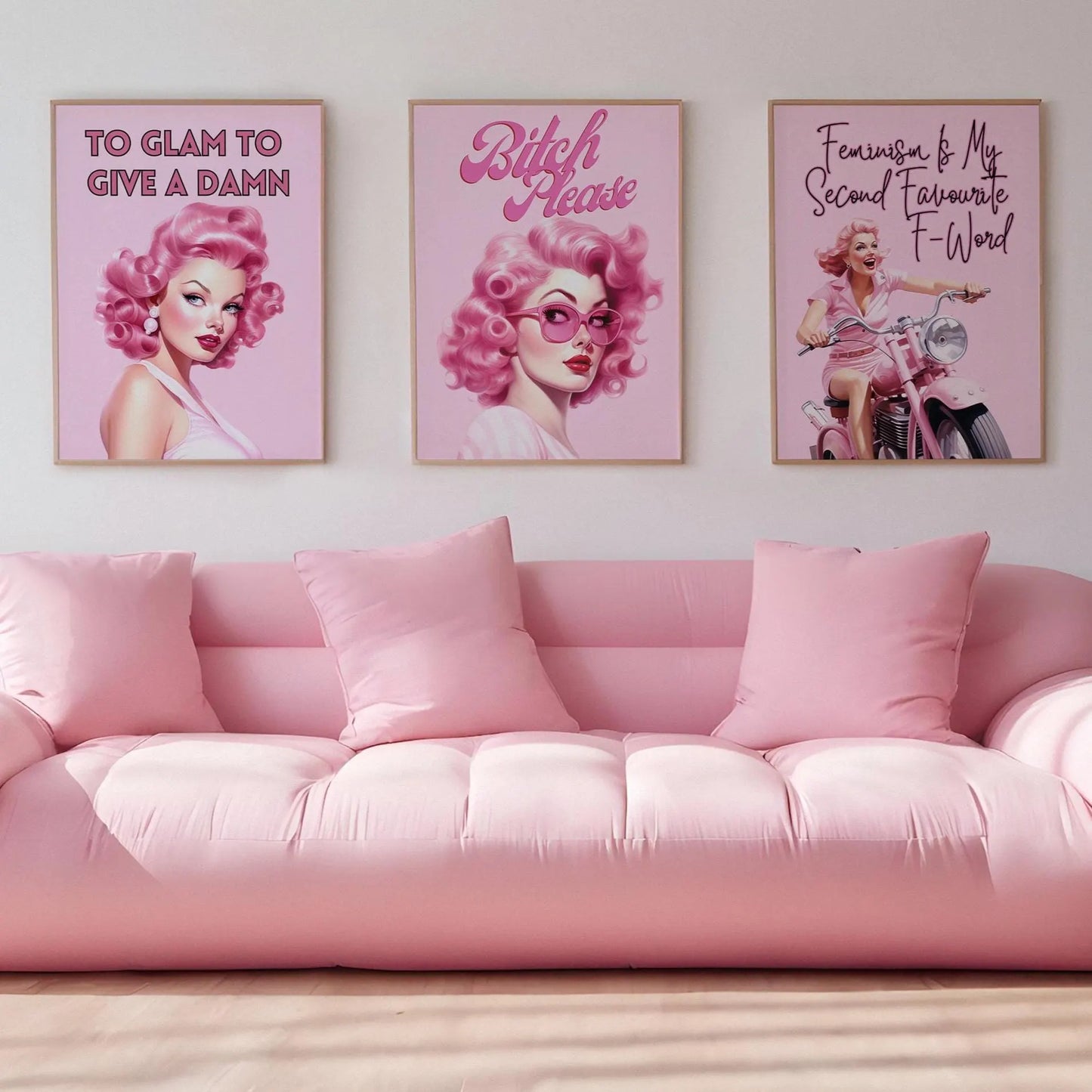 To Glam to Give a Damn Pink Print