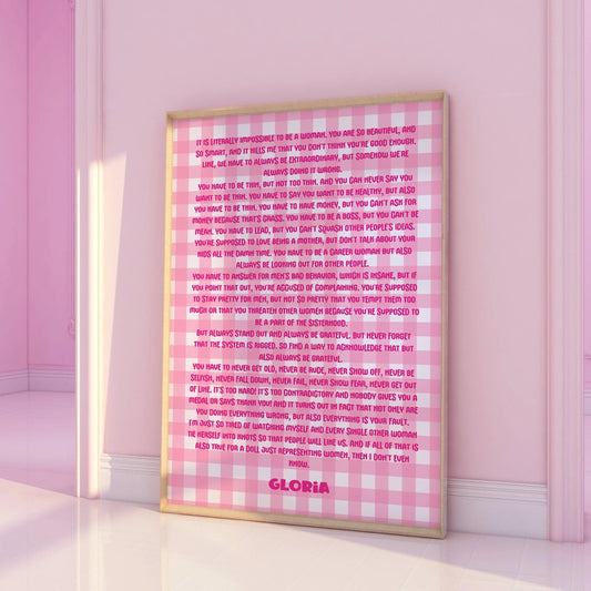 Gloria Monologue Pink Print