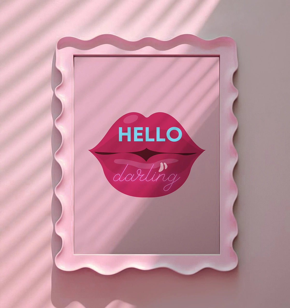 Hello Darling Pink Lips Print