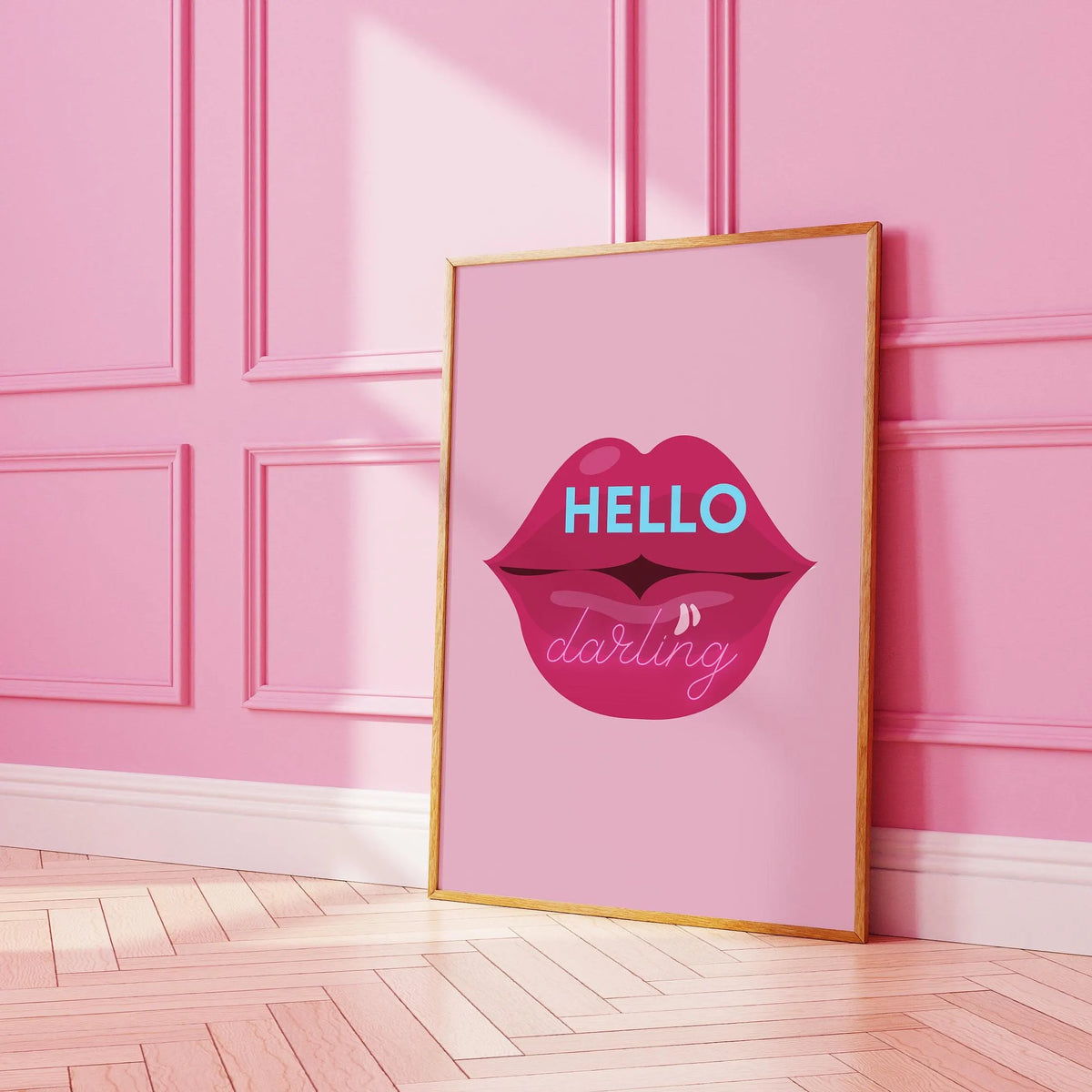 Hello Darling Pink Lips Print