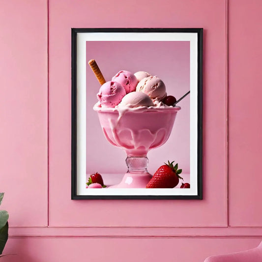 Pink Ice Cream Sundae Pink Print