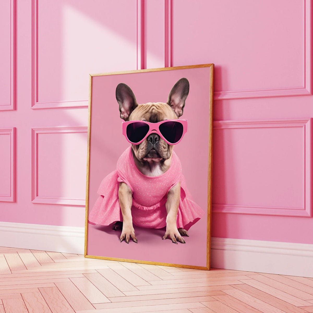 French Bulldog in Sunglasses Pink Print