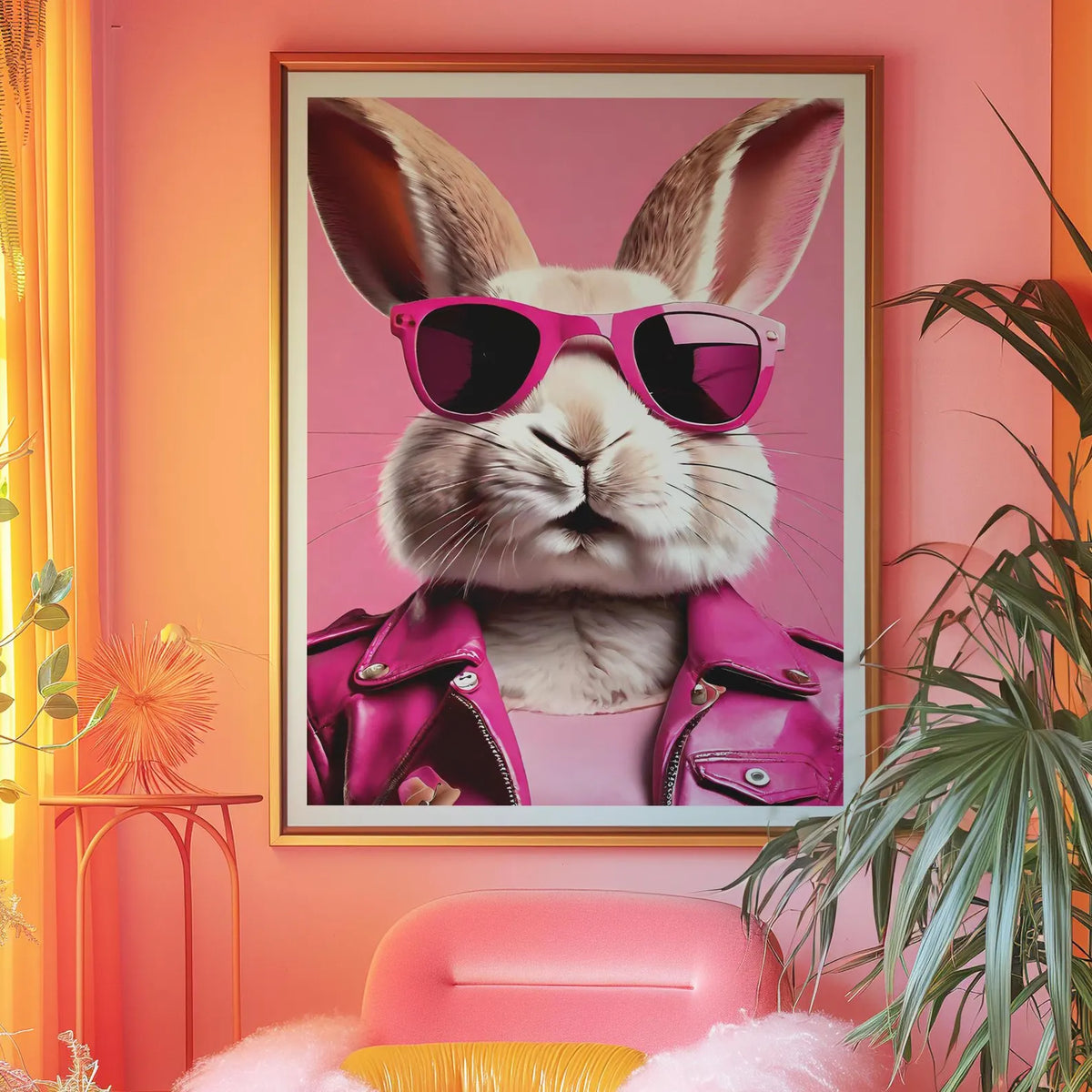 Cool Pink Bunny Rabbit Pink Print