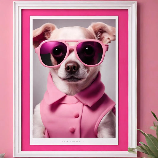 Cool Pink Chihuahua in Sunglasses Pink Print