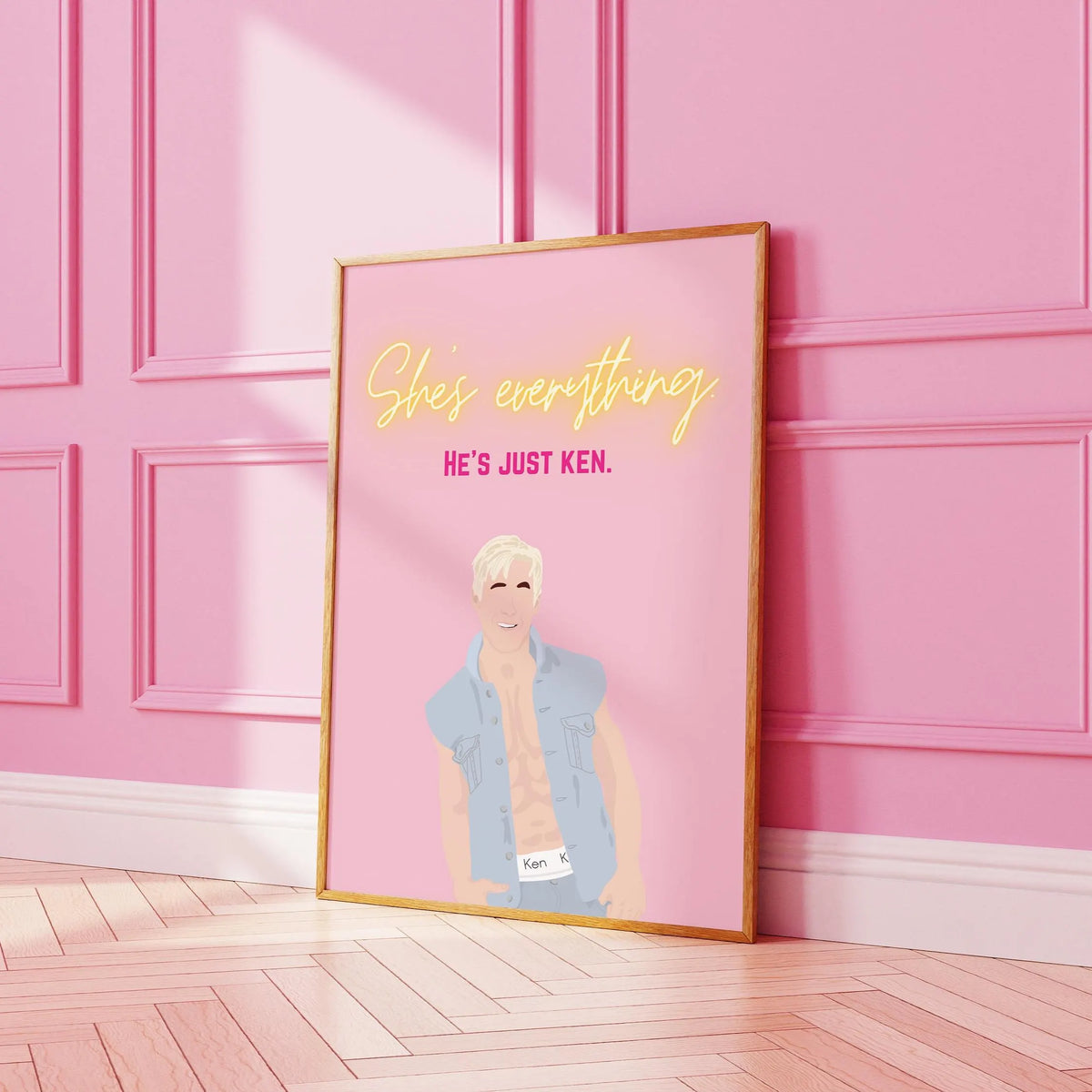 She's Everything, He's Just Ken Pink Print, Barbie Movie Quotes, Barbie Inspired Art Print, Pink Art Print, Barbie Aesthetic, Barbiecore