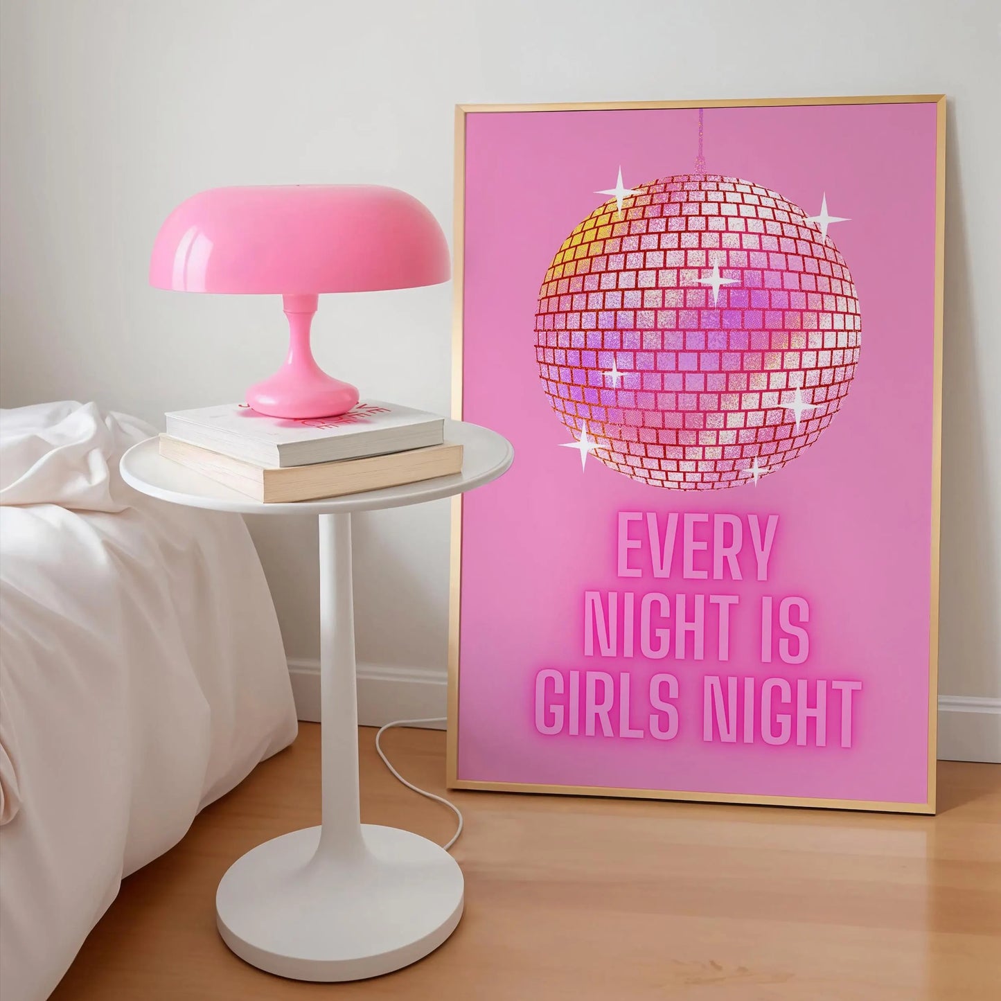 Pink Disco Ball Every night is girl's night Pink Print