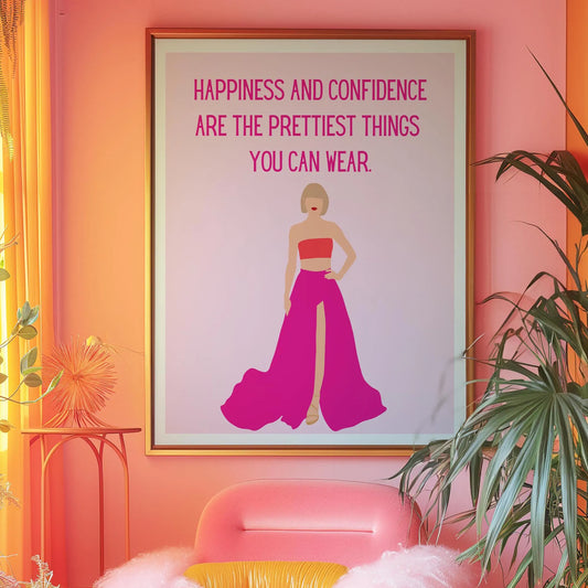Taylor Swift Happiness and confidence Pink Print