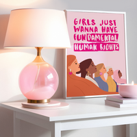 Girls just wanna have fundamental human rights Pink Print