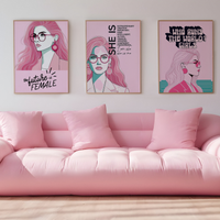 She is Female Empowerment Pink Print