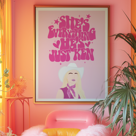 She's everything, he's just Ken Pink Print