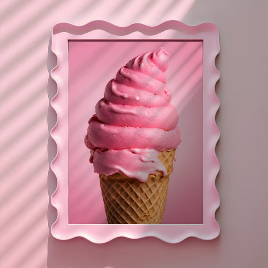 Pink Ice Cream Cone Print