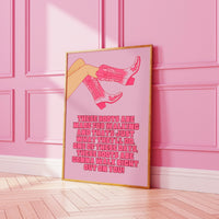 These boots are made for walking Pink Print