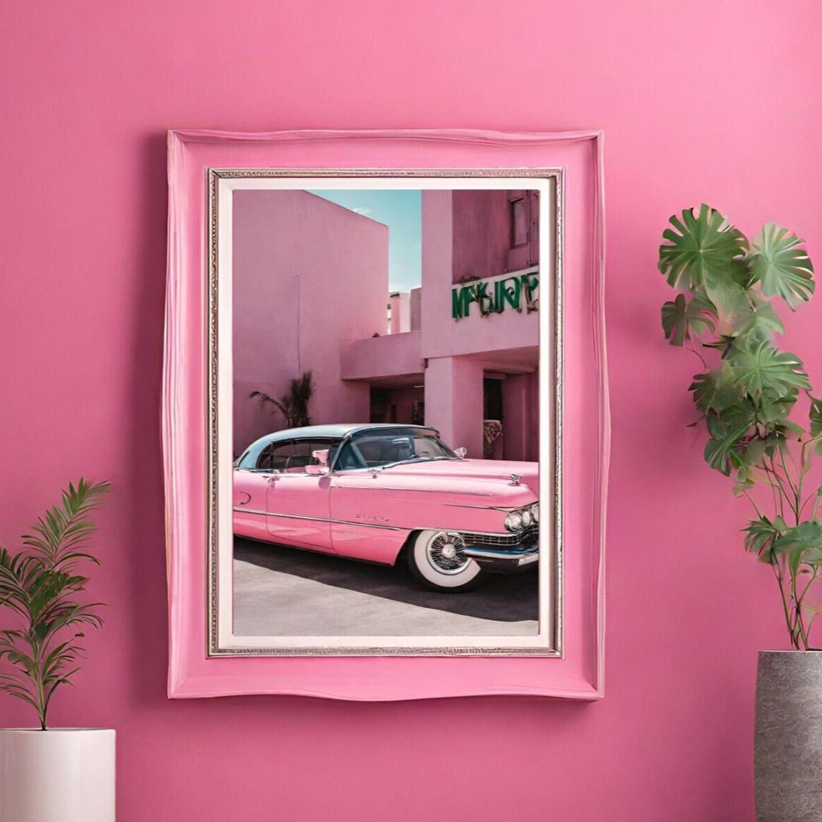Retro Pink Car Pink Print