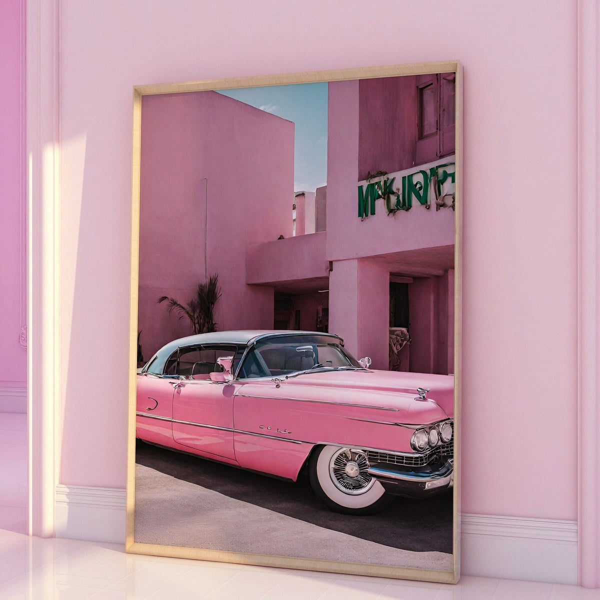 Retro Pink Car Pink Print