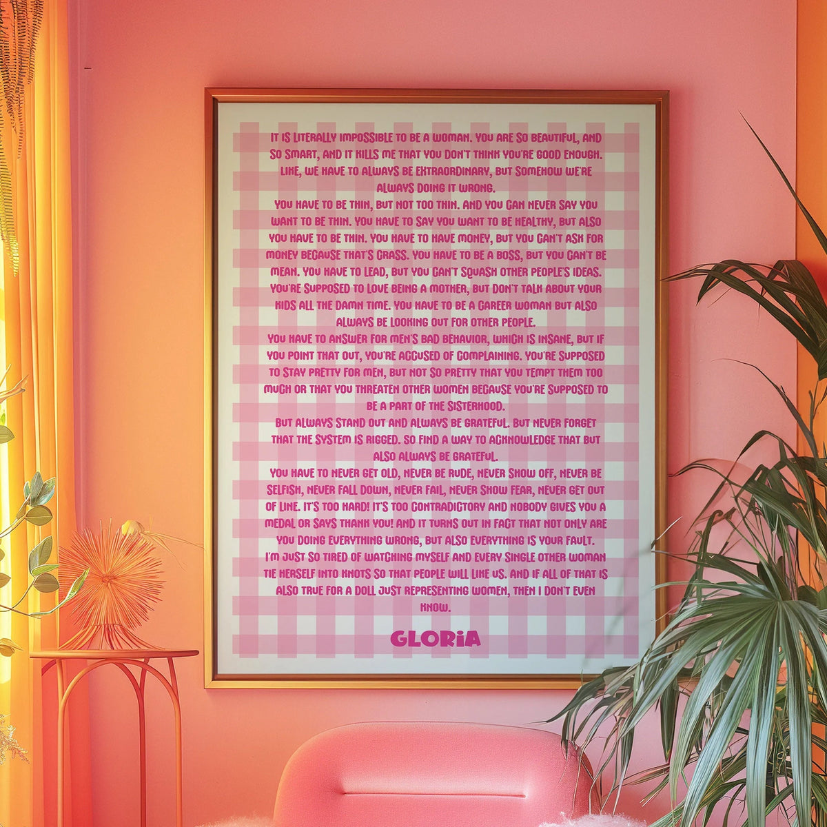 Gloria Monologue Pink Print