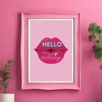 Hello Darling Pink Lips Print