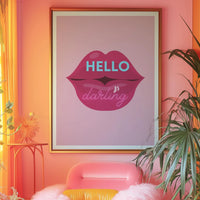 Hello Darling Pink Lips Print