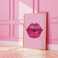 Hello Darling Pink Lips Print