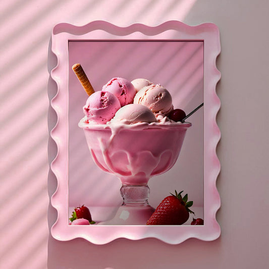 Pink Ice Cream Sundae Pink Print