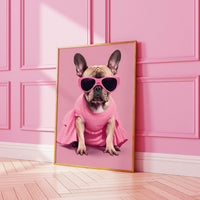 French Bulldog in Sunglasses Pink Print