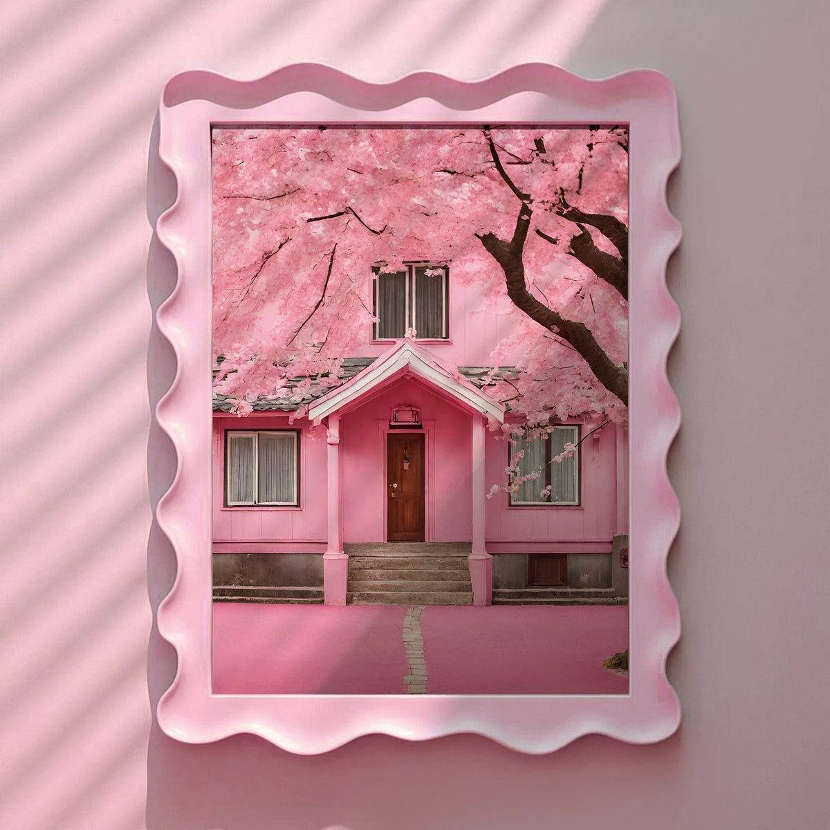 Cherry Blossom House Pink Print