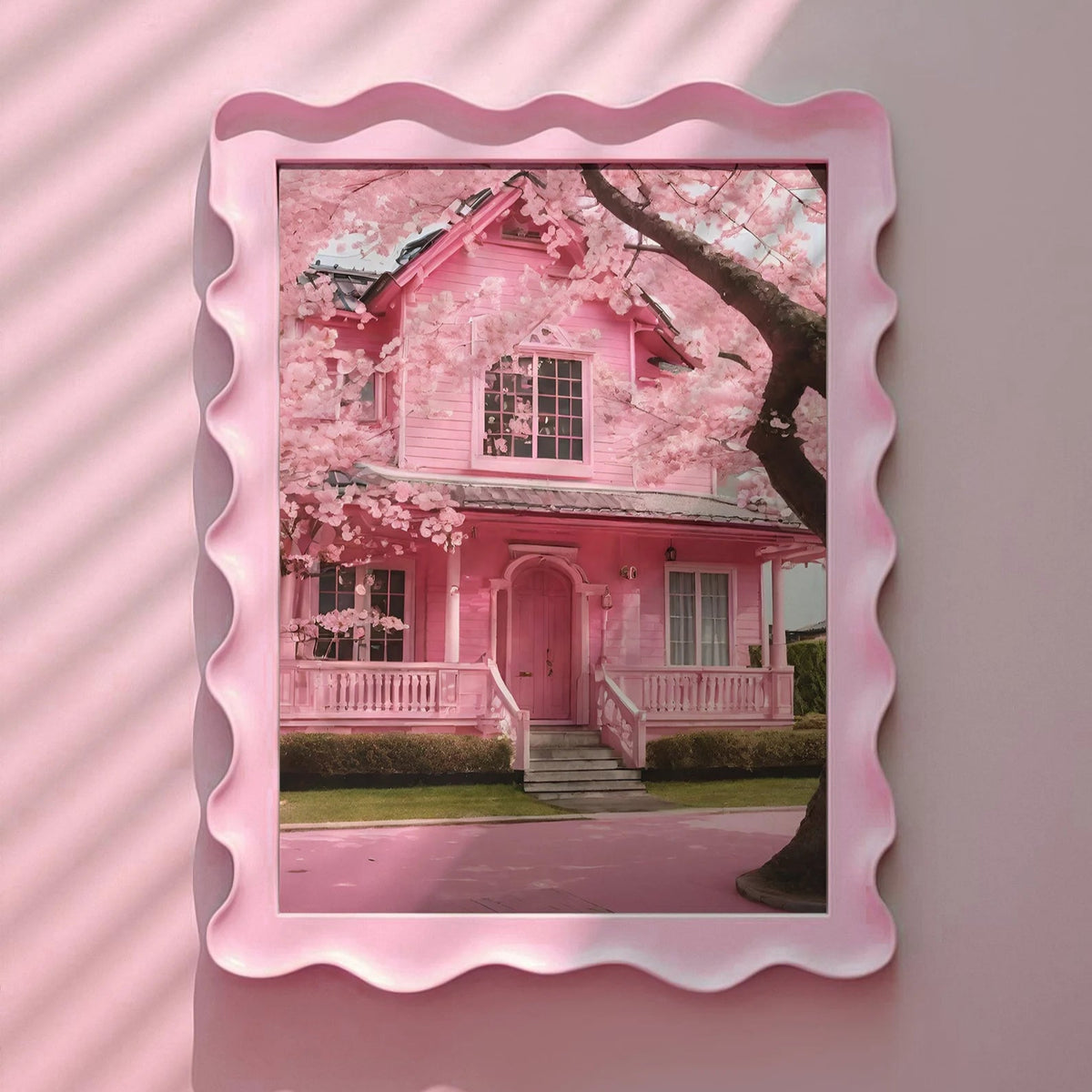 Cherry Blossom House Pink Print