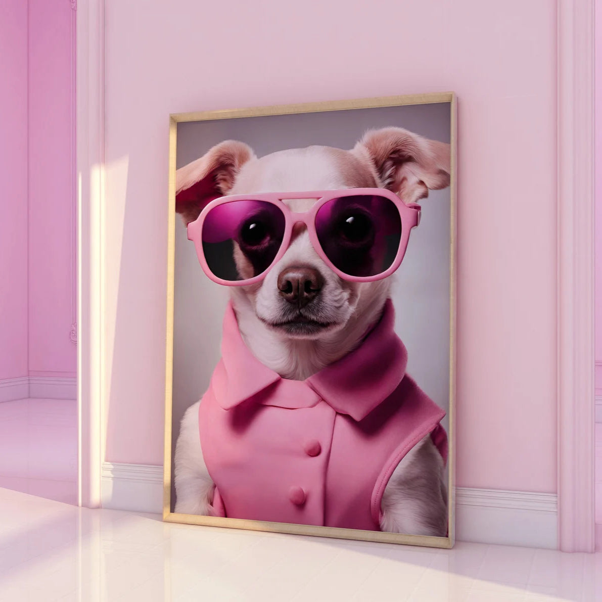 Cool Pink Chihuahua in Sunglasses Pink Print