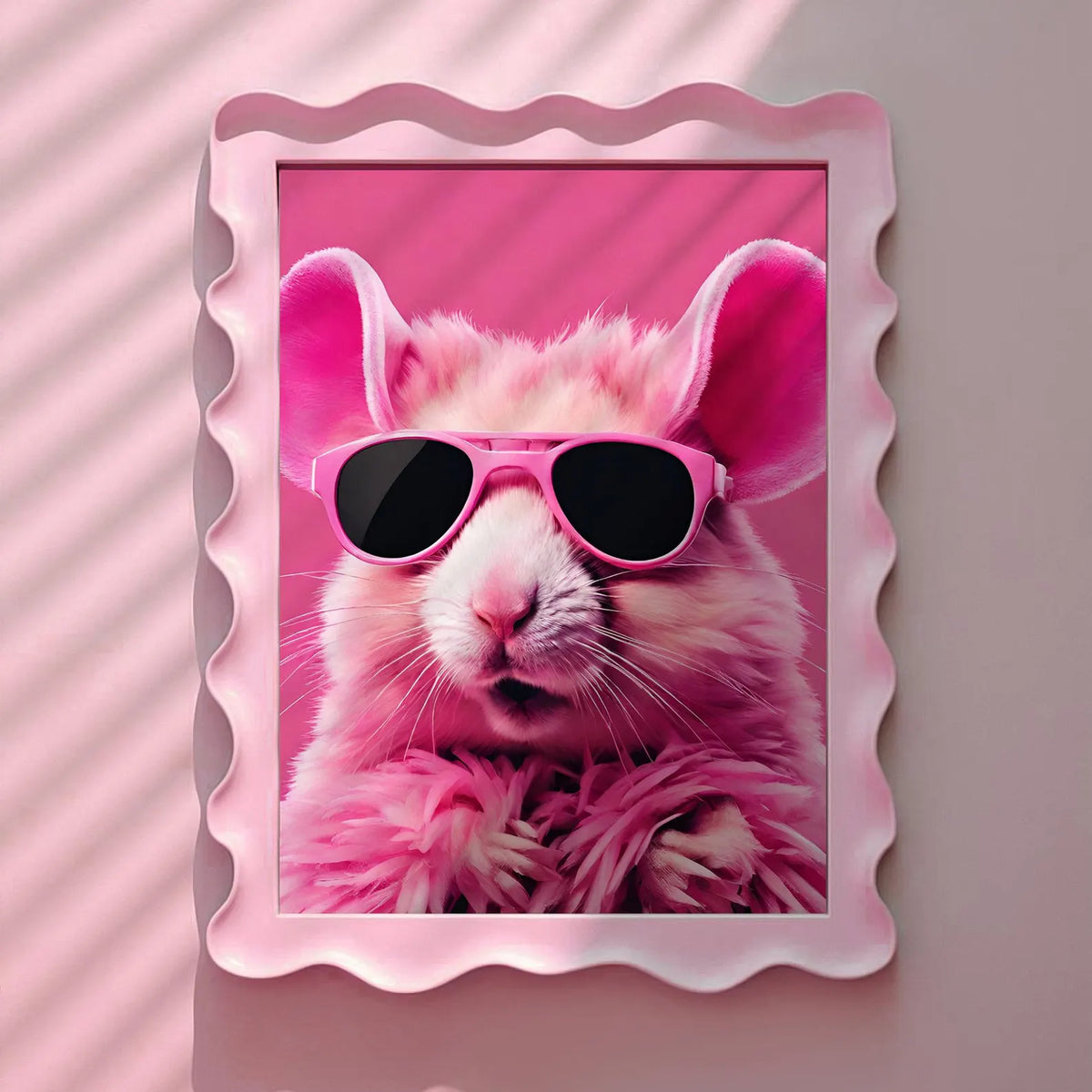 Cool Pink Hamster in Sunglasses Pink Print