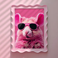 Cool Pink Hamster in Sunglasses Pink Print
