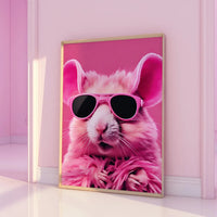 Cool Pink Hamster in Sunglasses Pink Print
