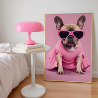 French Bulldog in Sunglasses Pink Print