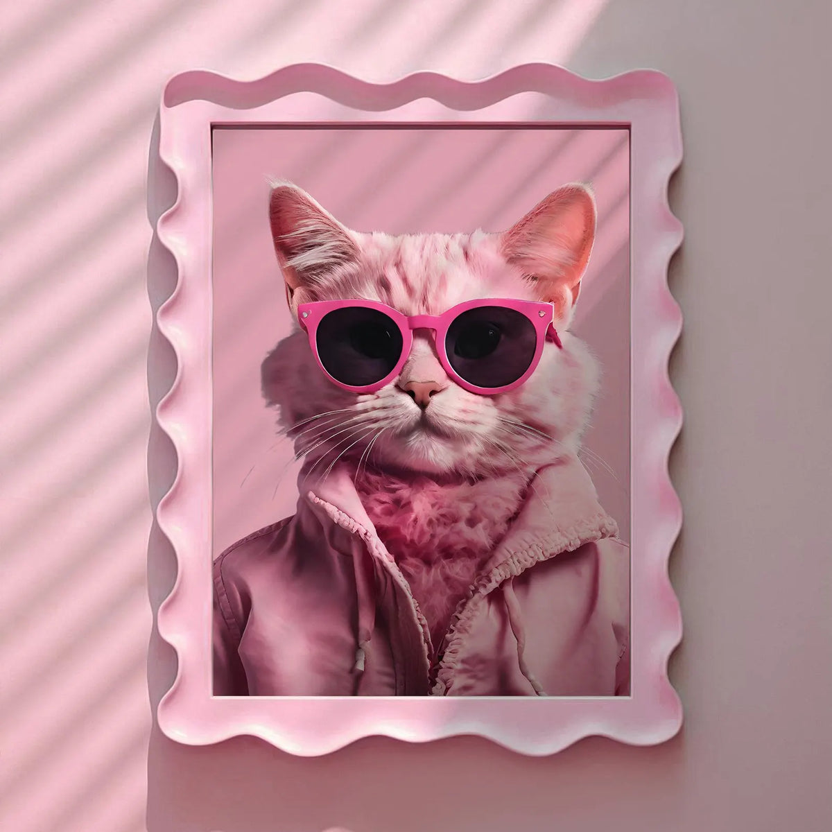 Cool Pink Kitty Cat in Sunglasses Pink