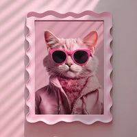Cool Pink Kitty Cat in Sunglasses Pink