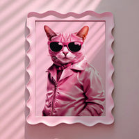 Cool Pink Kitty Cat in Sunglasses Pink Print