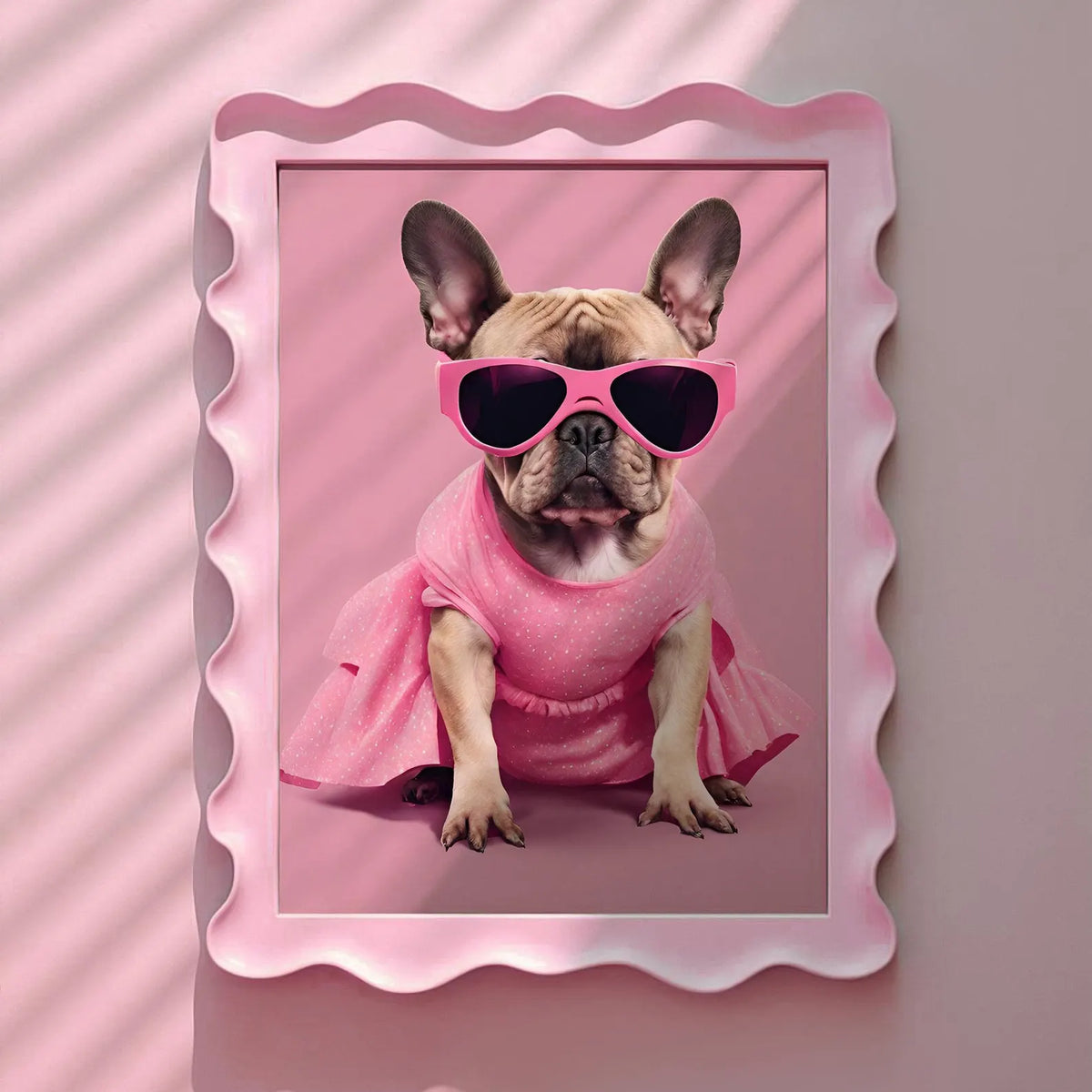 French Bulldog in Sunglasses Pink Print