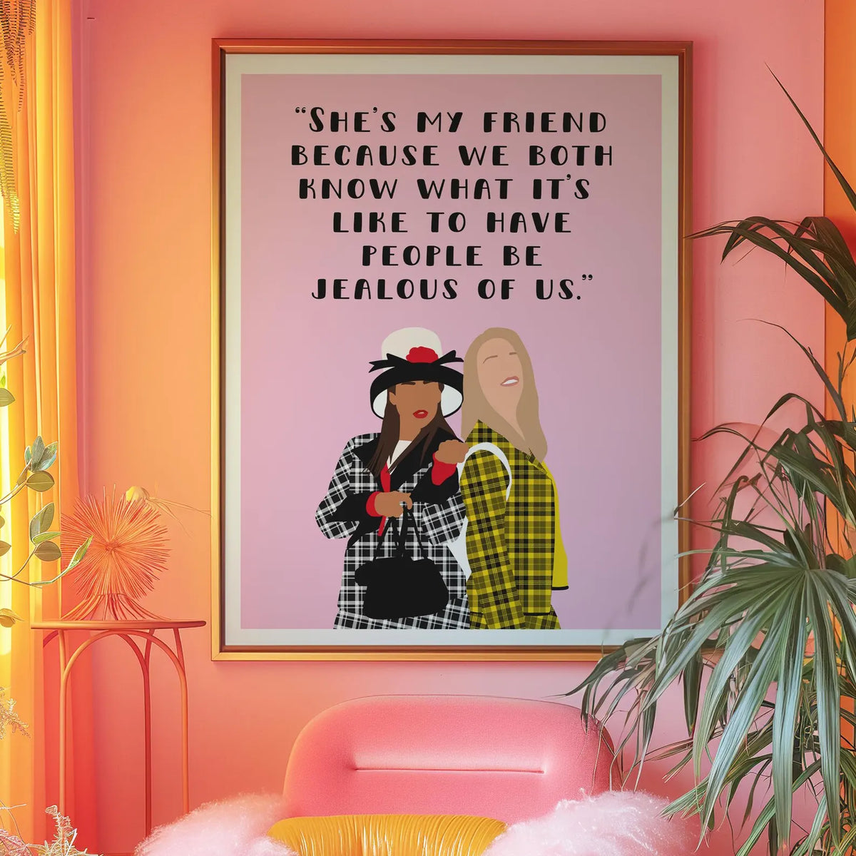 Clueless Inspired She's my friend Pink Print