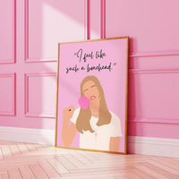 Clueless Inspired I feel like such a bonehead Pink Print