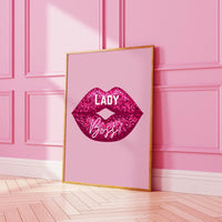Lady Boss Lips Pink Print