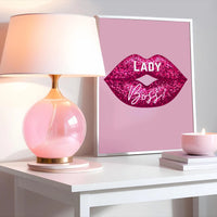 Lady Boss Lips Pink Print