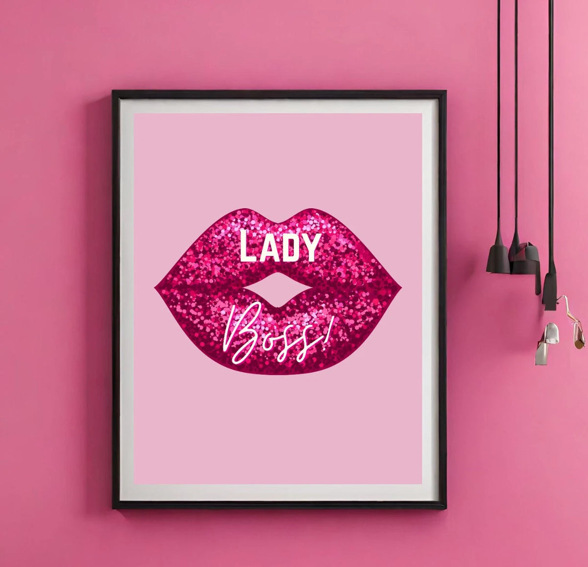 Lady Boss Lips Pink Print