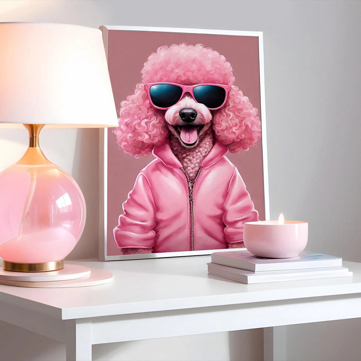 Super Cool Pink Poodle Pink Print