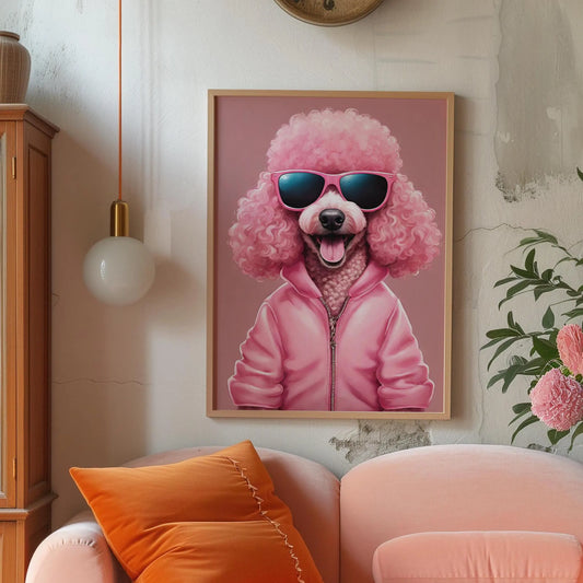 Super Cool Pink Poodle Pink Print