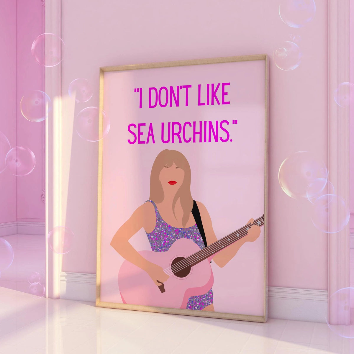 Taylor Swift Quote I don't like Sea Urchins Pink Print